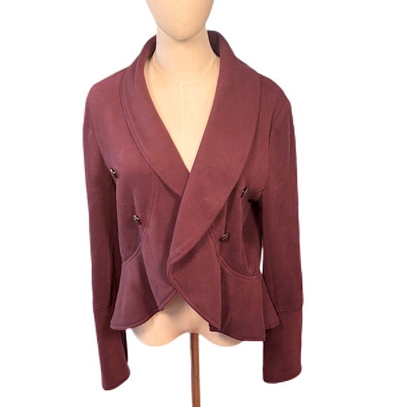 FREE PEOPLE Flared and Femme Jacket Size Small Sangria Like New - Picture 5 of 13